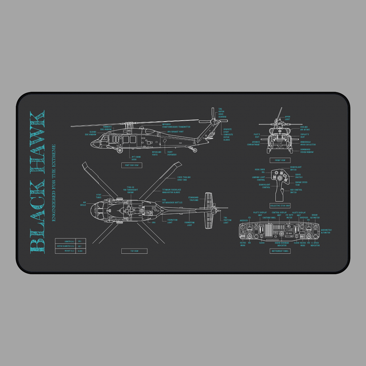 Black Hawk Desk Mat