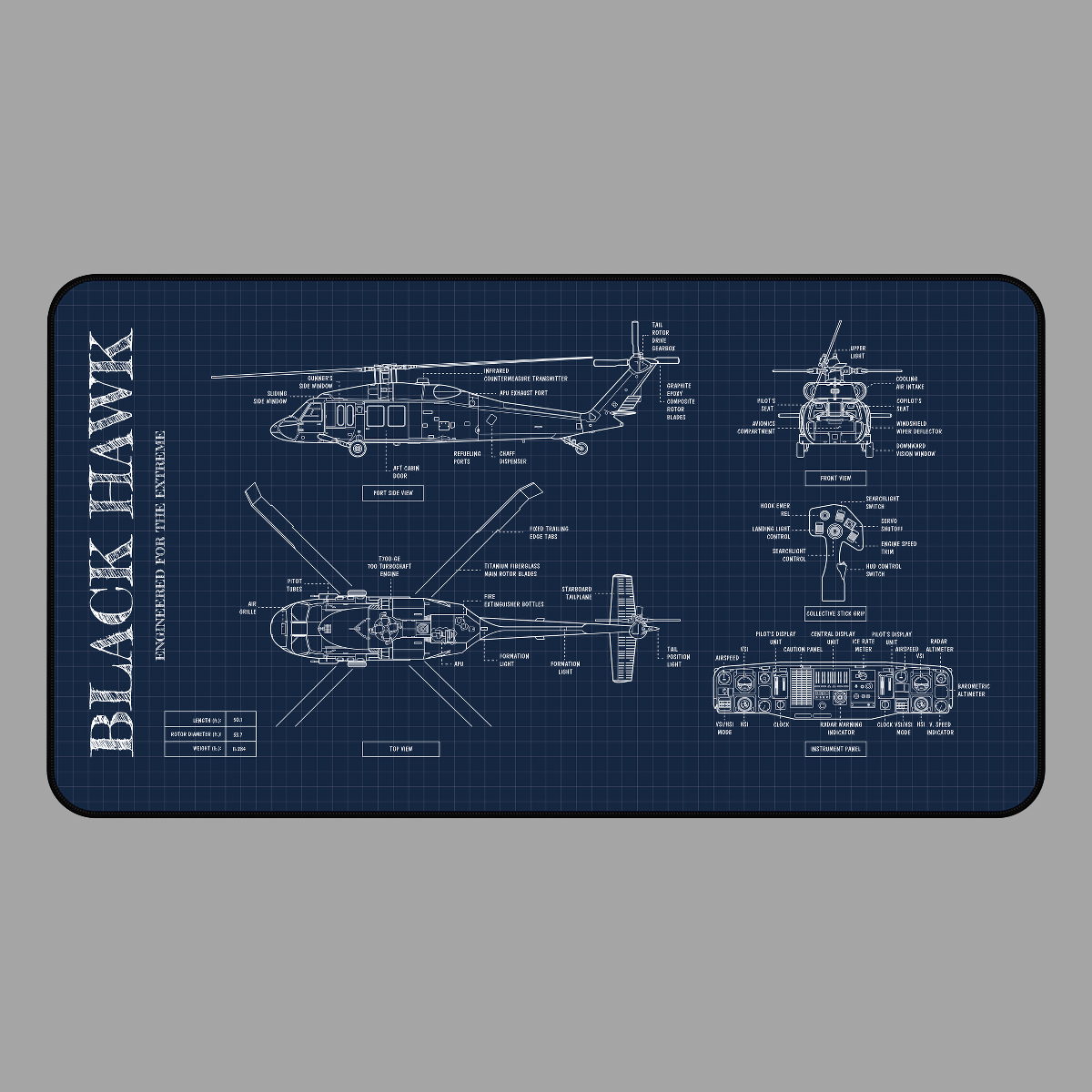 Black Hawk Desk Mat