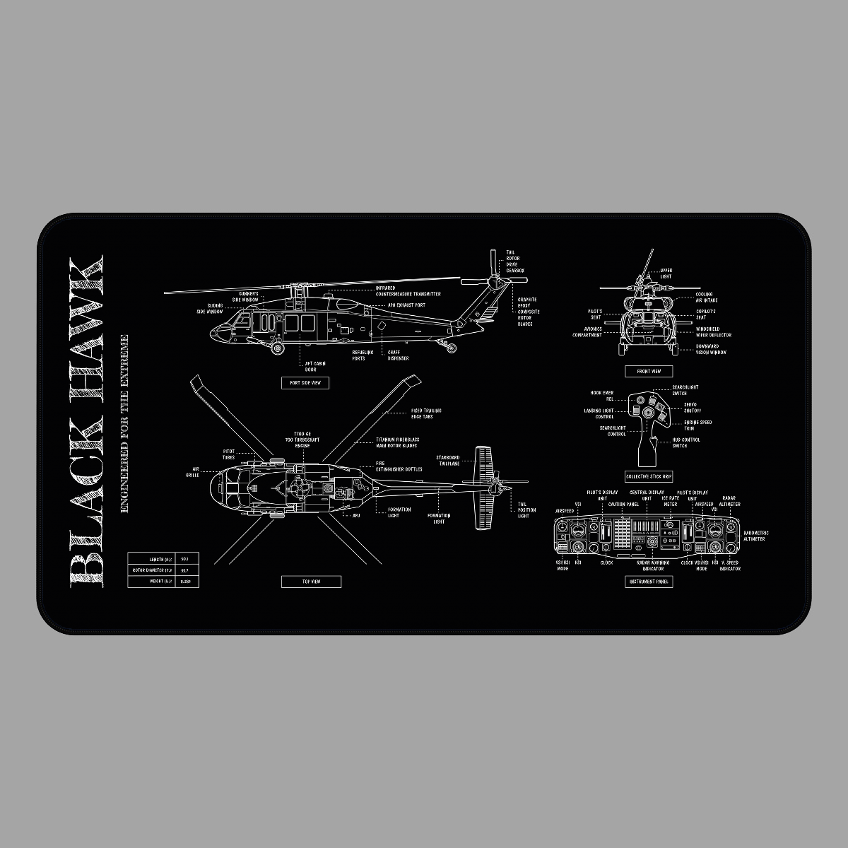 Black Hawk Desk Mat