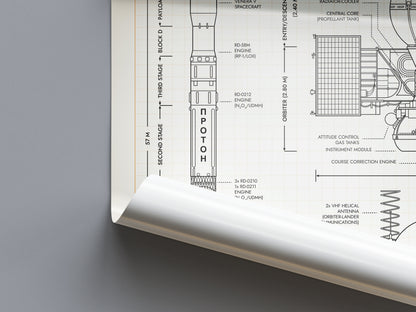 Venera 9 Spacecraft Poster