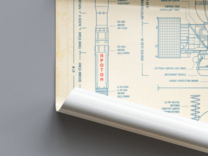 Venera 9 Spacecraft Poster