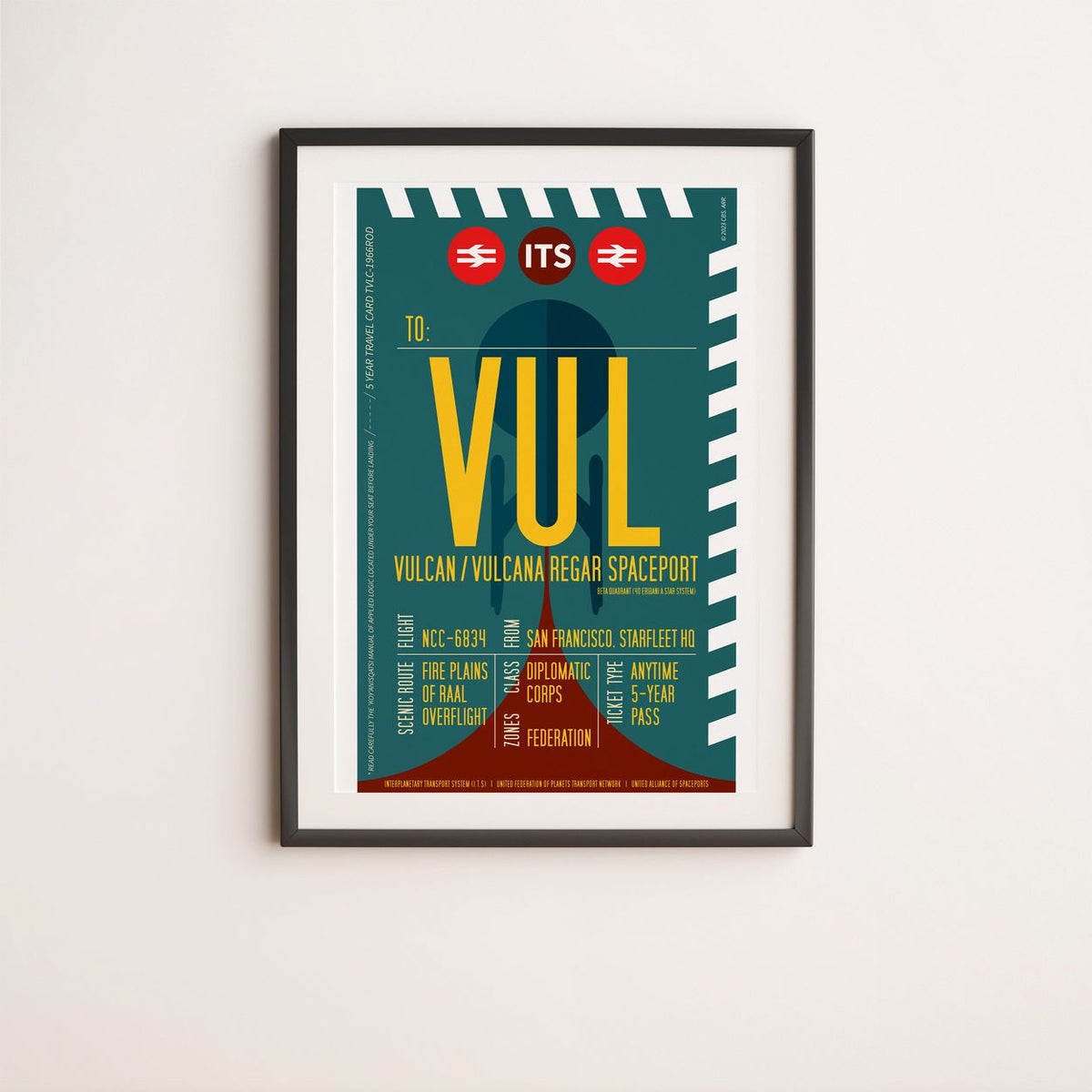 Vulcan Boarding Pass (Pop) Poster