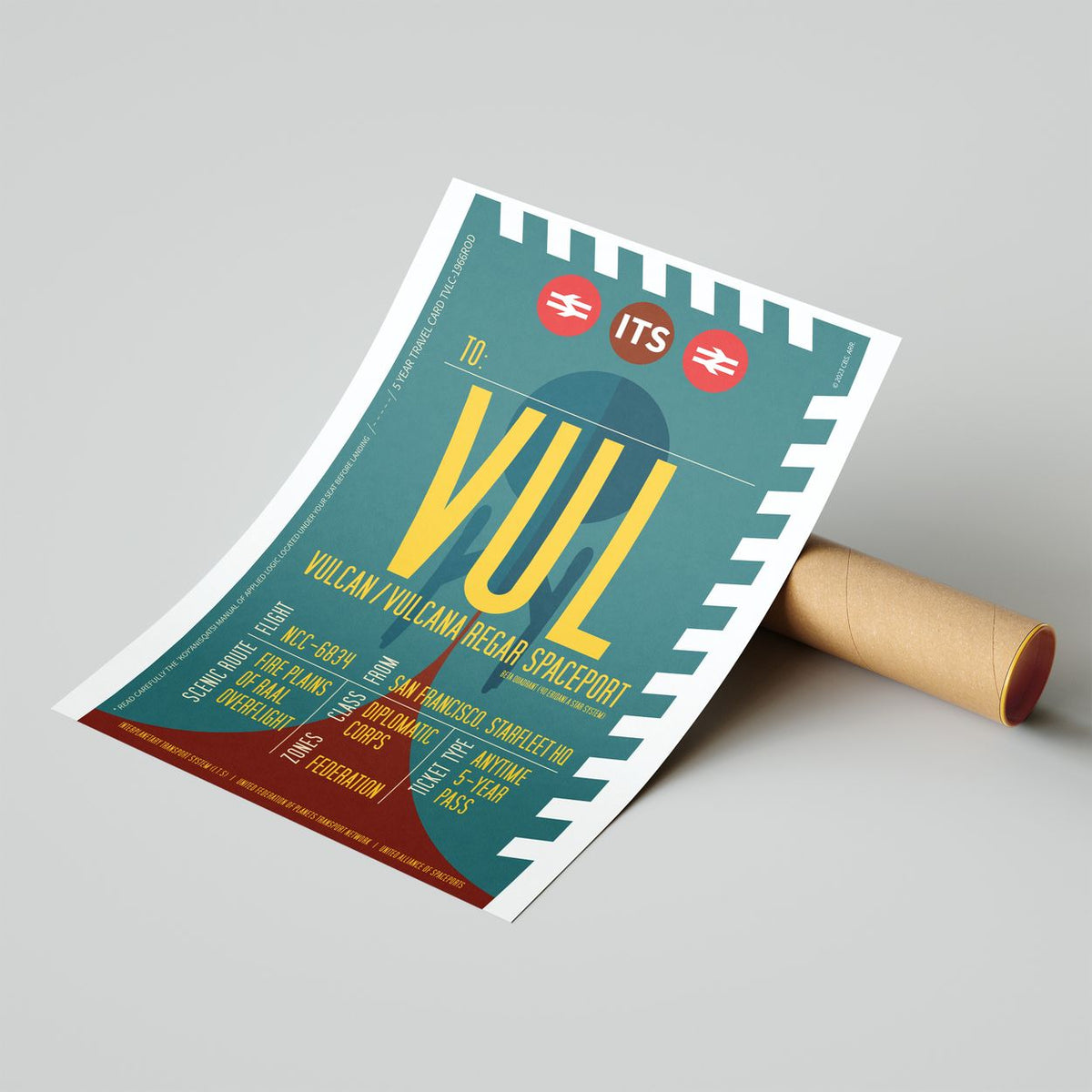 Vulcan Boarding Pass (Pop) Poster