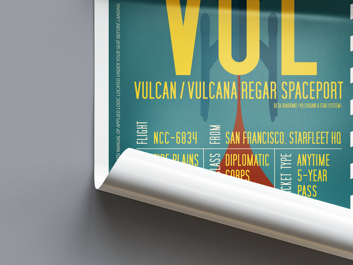 Vulcan Boarding Pass (Pop) Poster