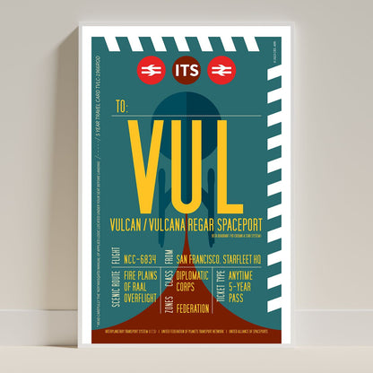 Vulcan Boarding Pass (Pop) Poster