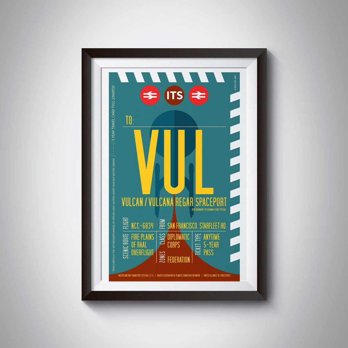 Vulcan Boarding Pass (Pop) Poster