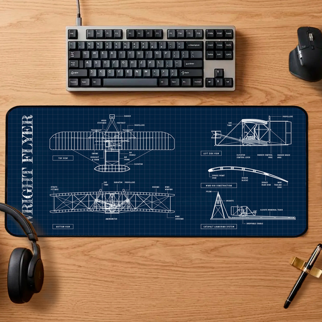 Wright Flying Machine Desk Mat