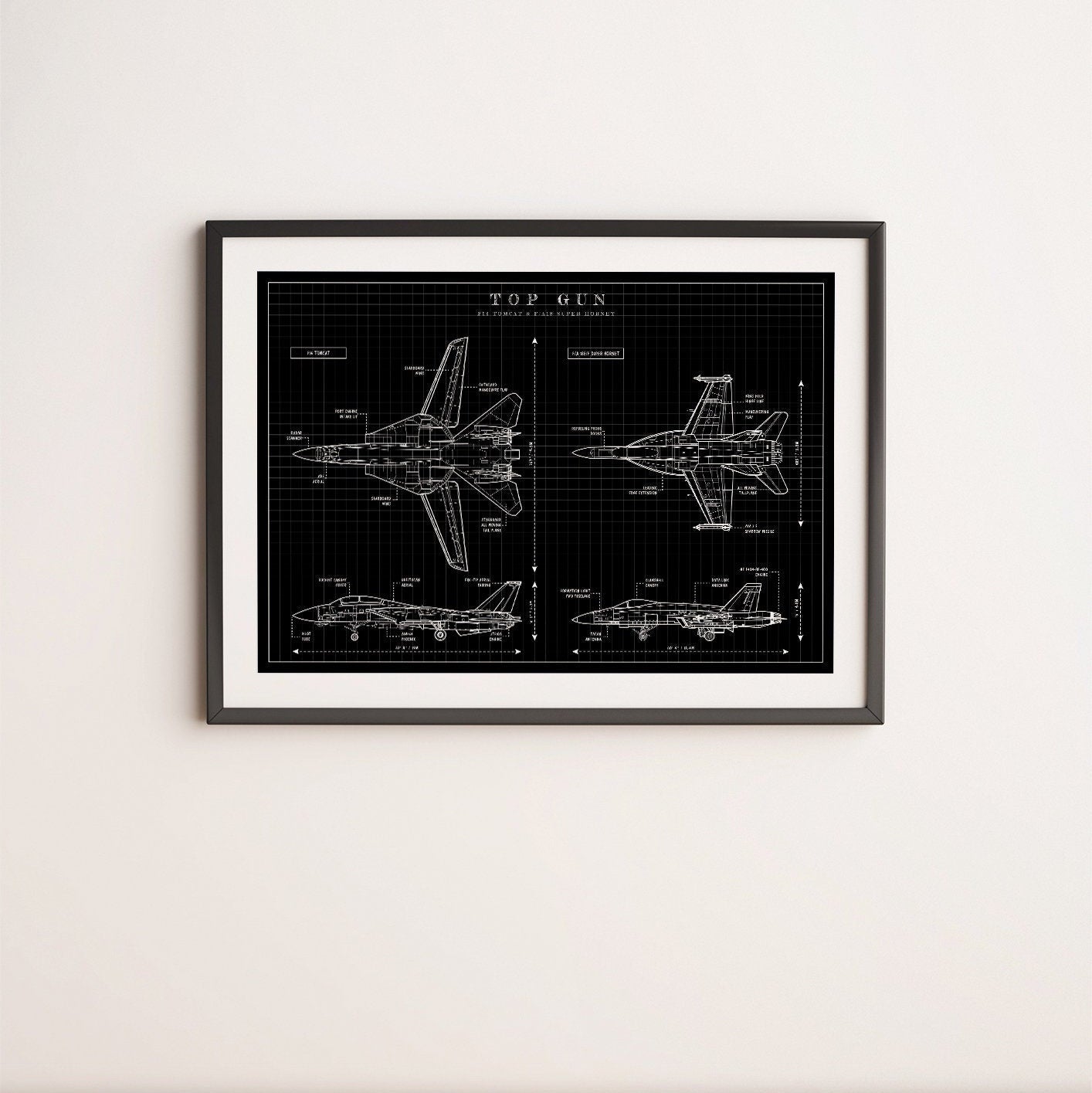 Top Gun Blueprint Poster