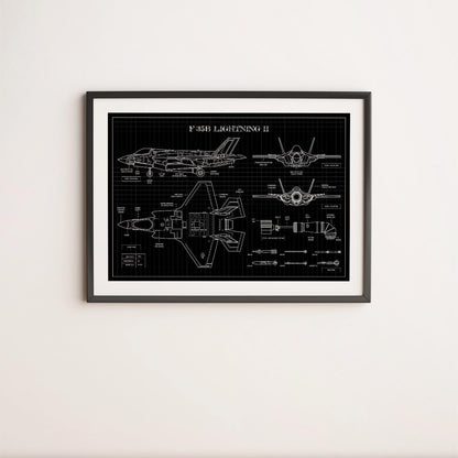 F-35 Lightning II Blueprint Poster