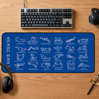 F1 Race Tracks Desk Mat