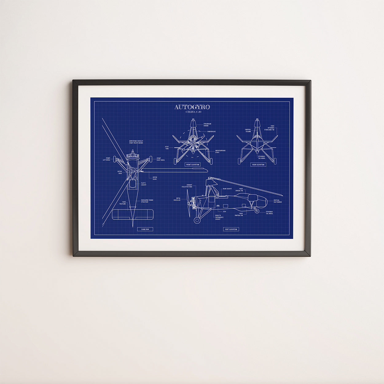 Autogyro Blueprint Poster