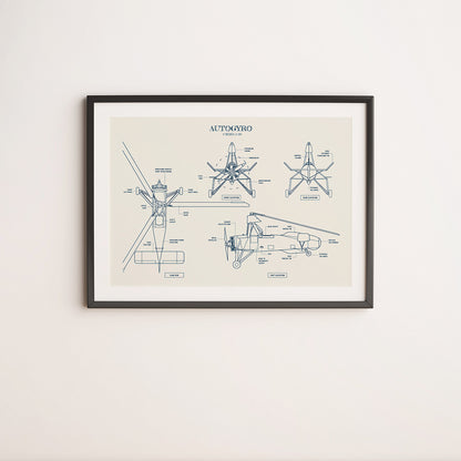 Autogyro Blueprint Poster