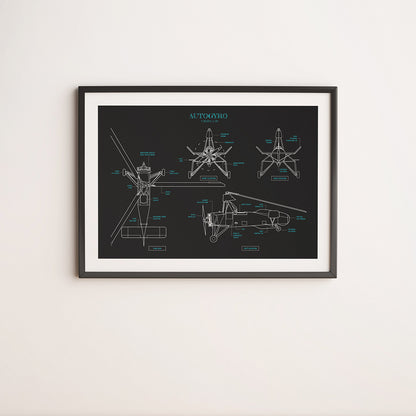 Autogyro Blueprint Poster