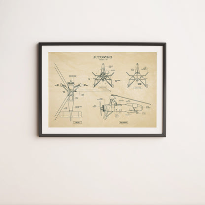 Autogyro Blueprint Poster