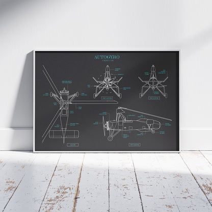 Autogyro Blueprint Poster
