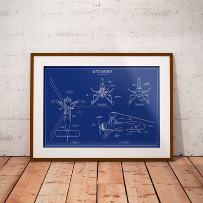 Autogyro Blueprint Poster