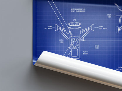 Autogyro Blueprint Poster