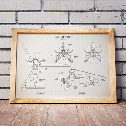 Autogyro Blueprint Poster