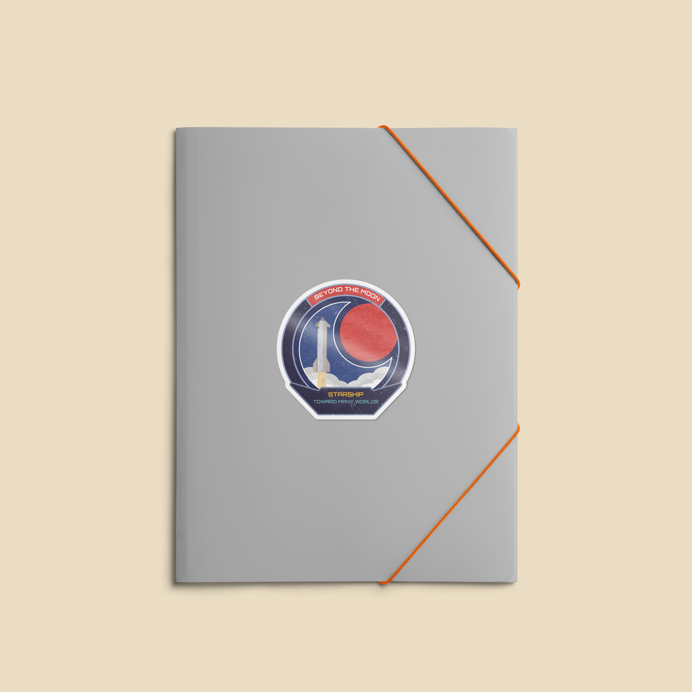 Starship: Beyond The Moon. Toward Many Worlds - Sticker