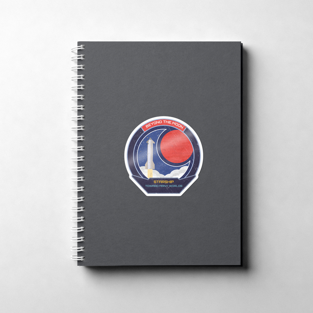 Starship: Beyond The Moon. Toward Many Worlds - Sticker