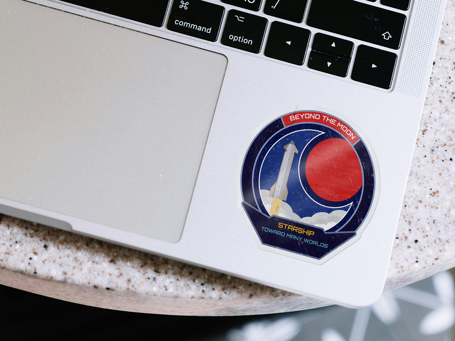 Starship: Beyond The Moon. Toward Many Worlds - Sticker