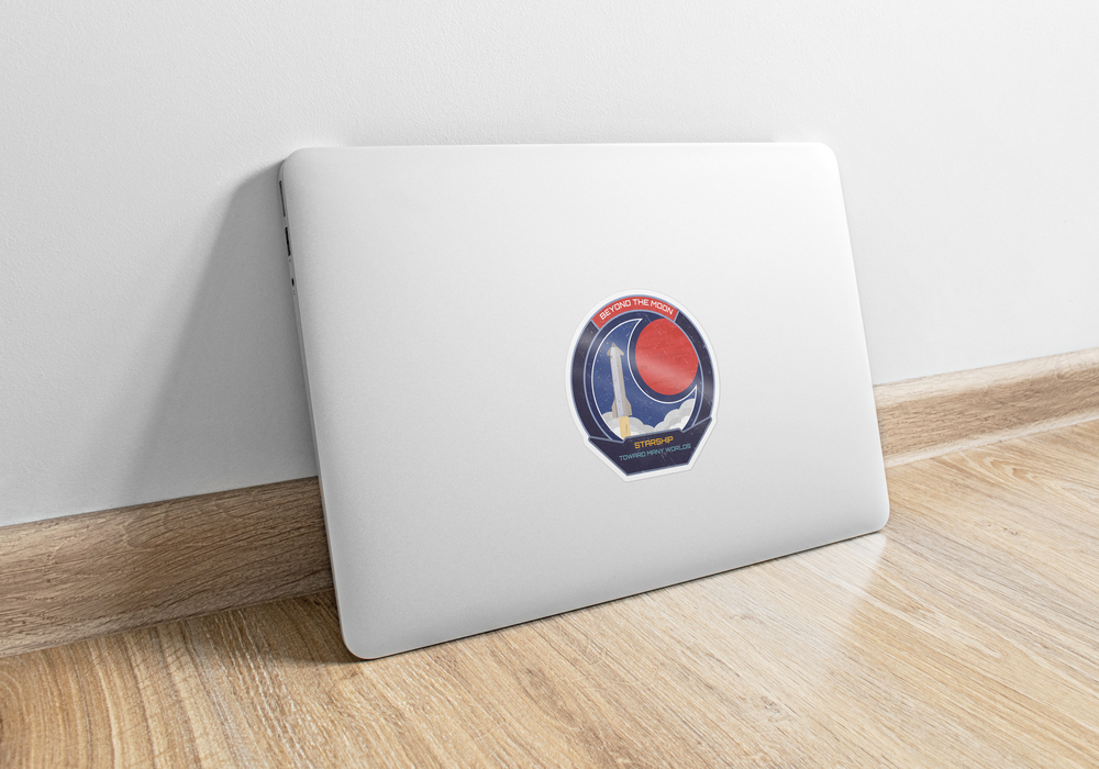 Starship: Beyond The Moon. Toward Many Worlds - Sticker