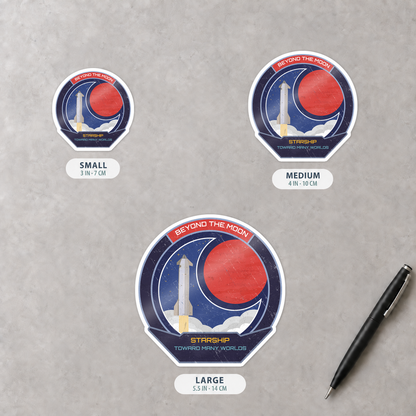 Starship: Beyond The Moon. Toward Many Worlds - Sticker