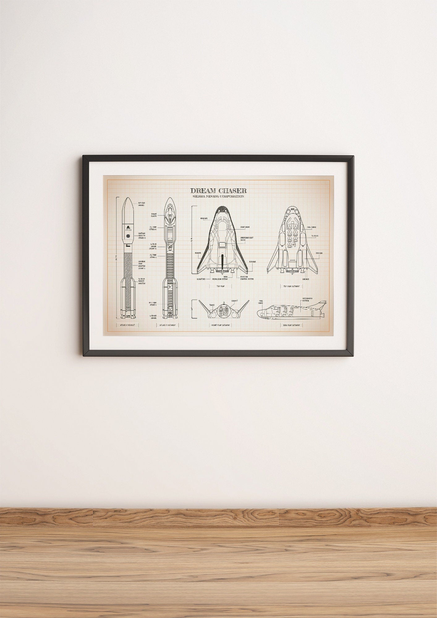 Dream Chaser Blueprint Poster
