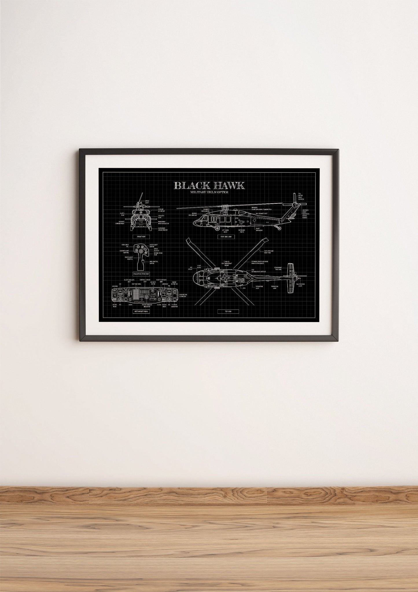 Black Hawk Bluerprint Poster