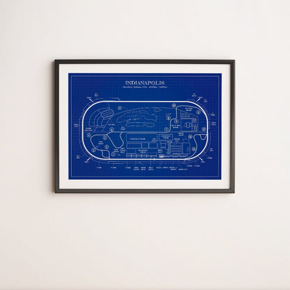 Indianapolis Race Track Blueprint Poster