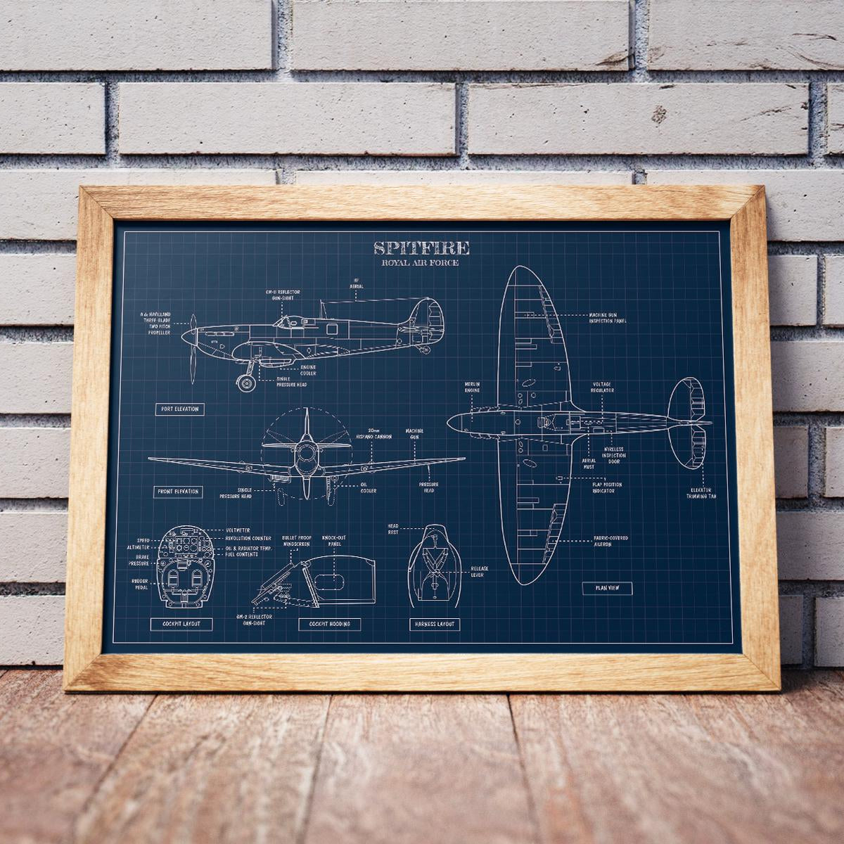 Spitfire Blueprint Poster