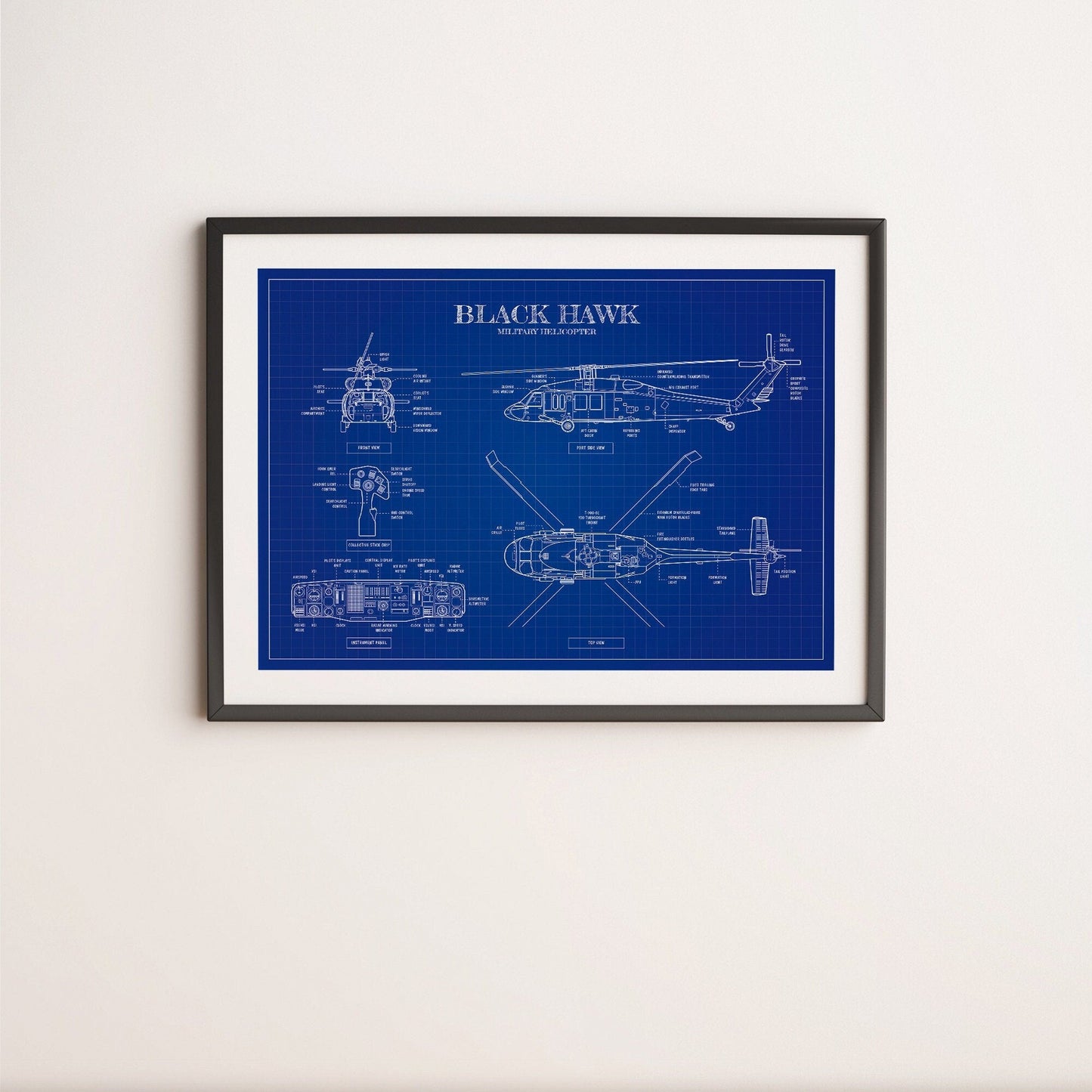 Black Hawk Bluerprint Poster