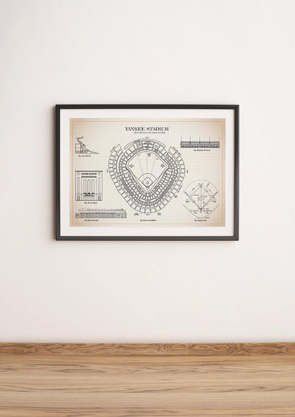 New York Yankees Blueprint Poster