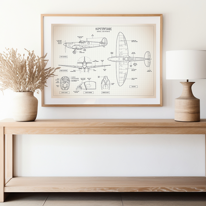 Spitfire Blueprint Poster