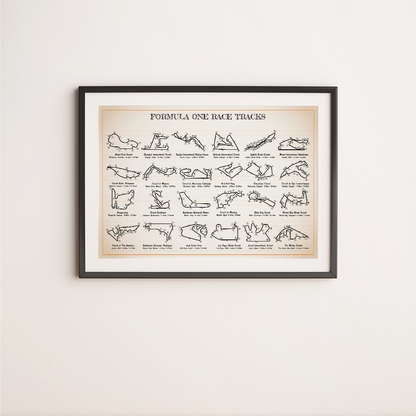 F1 Race Tracks Poster