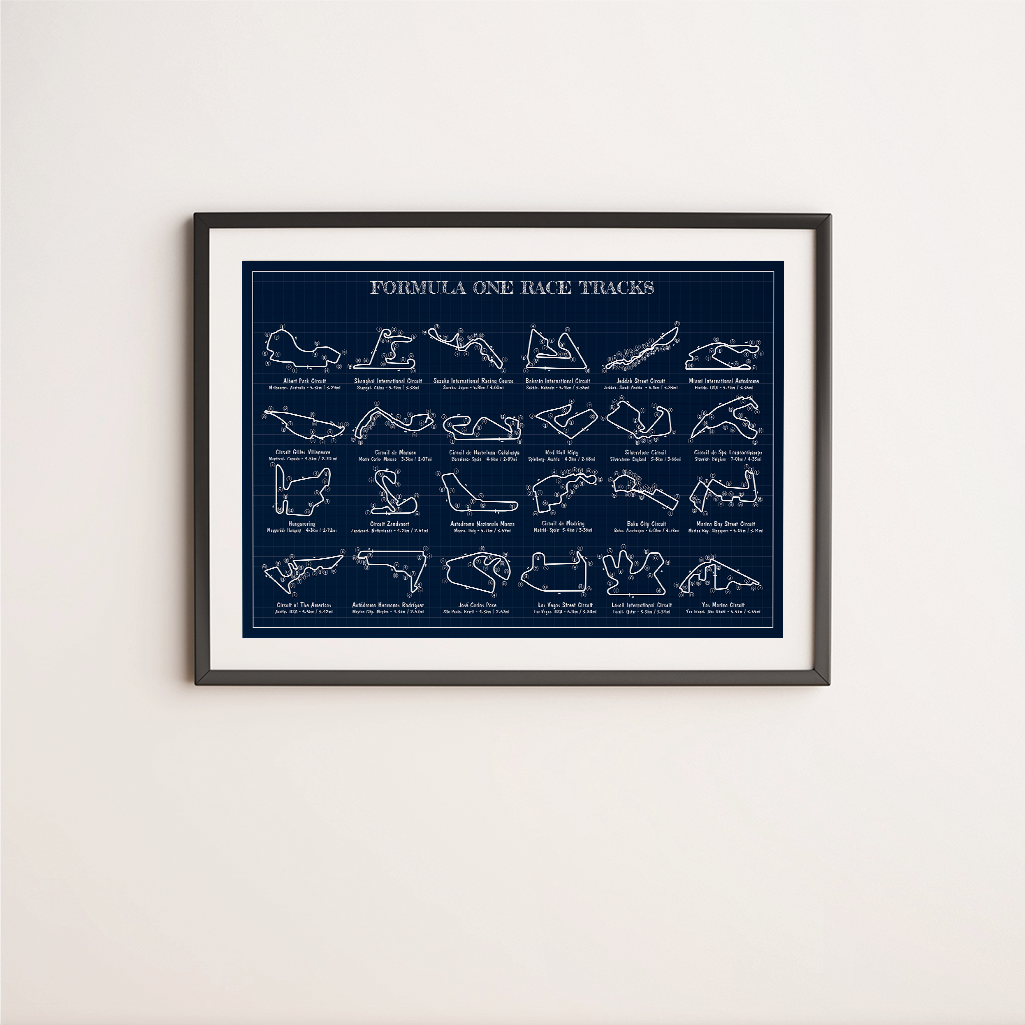 F1 Race Tracks Poster