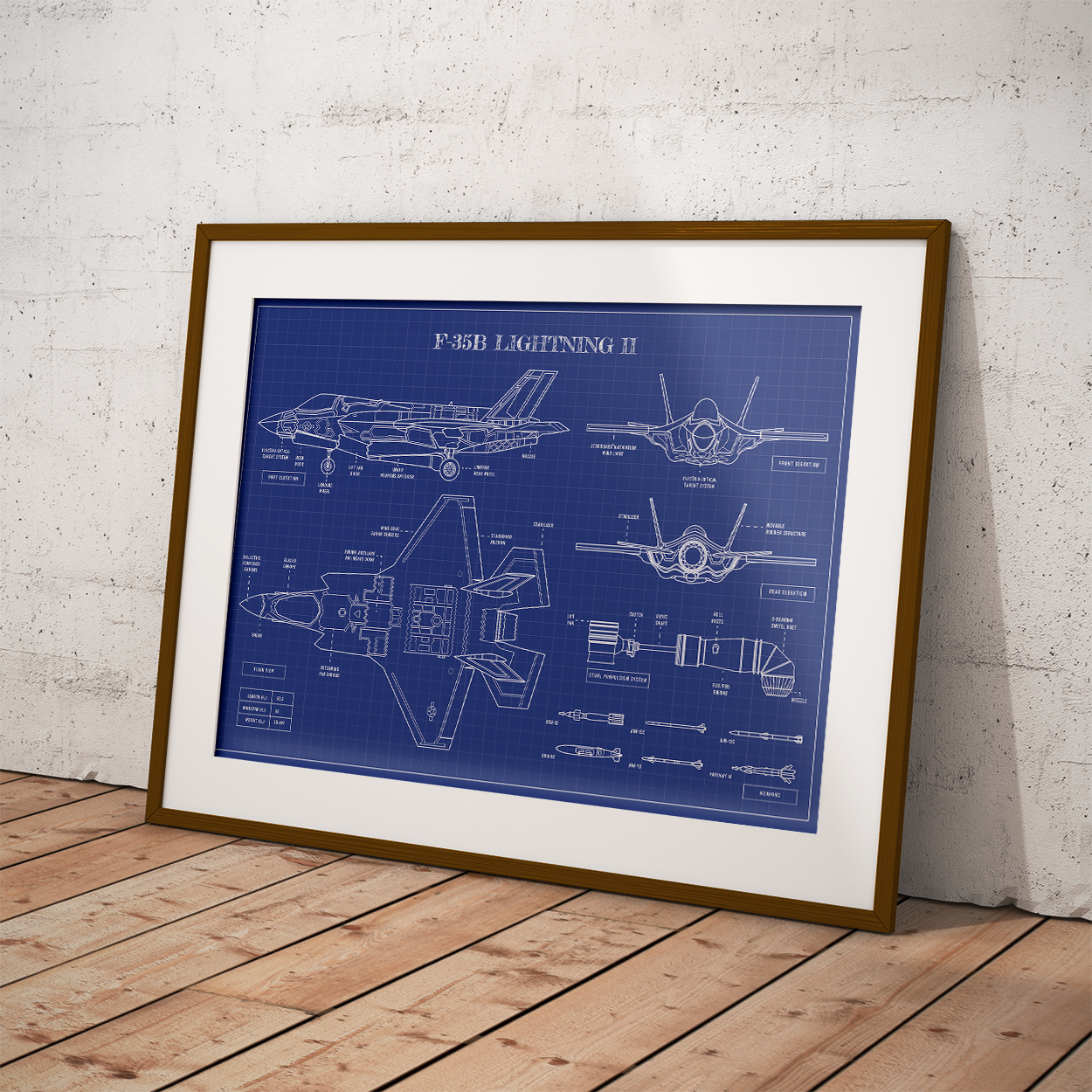 F-22 Raptor Blueprint Poster