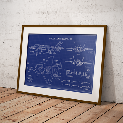 F-22 Raptor Blueprint Poster