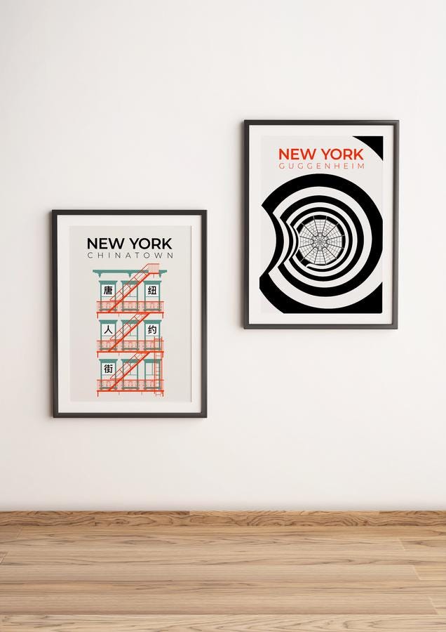 New York Chinatown Fire Escape Poster