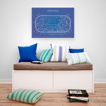 Indianapolis Race Track Blueprint Poster