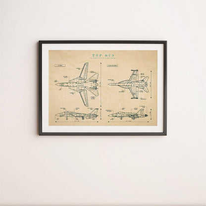 Top Gun Blueprint Poster