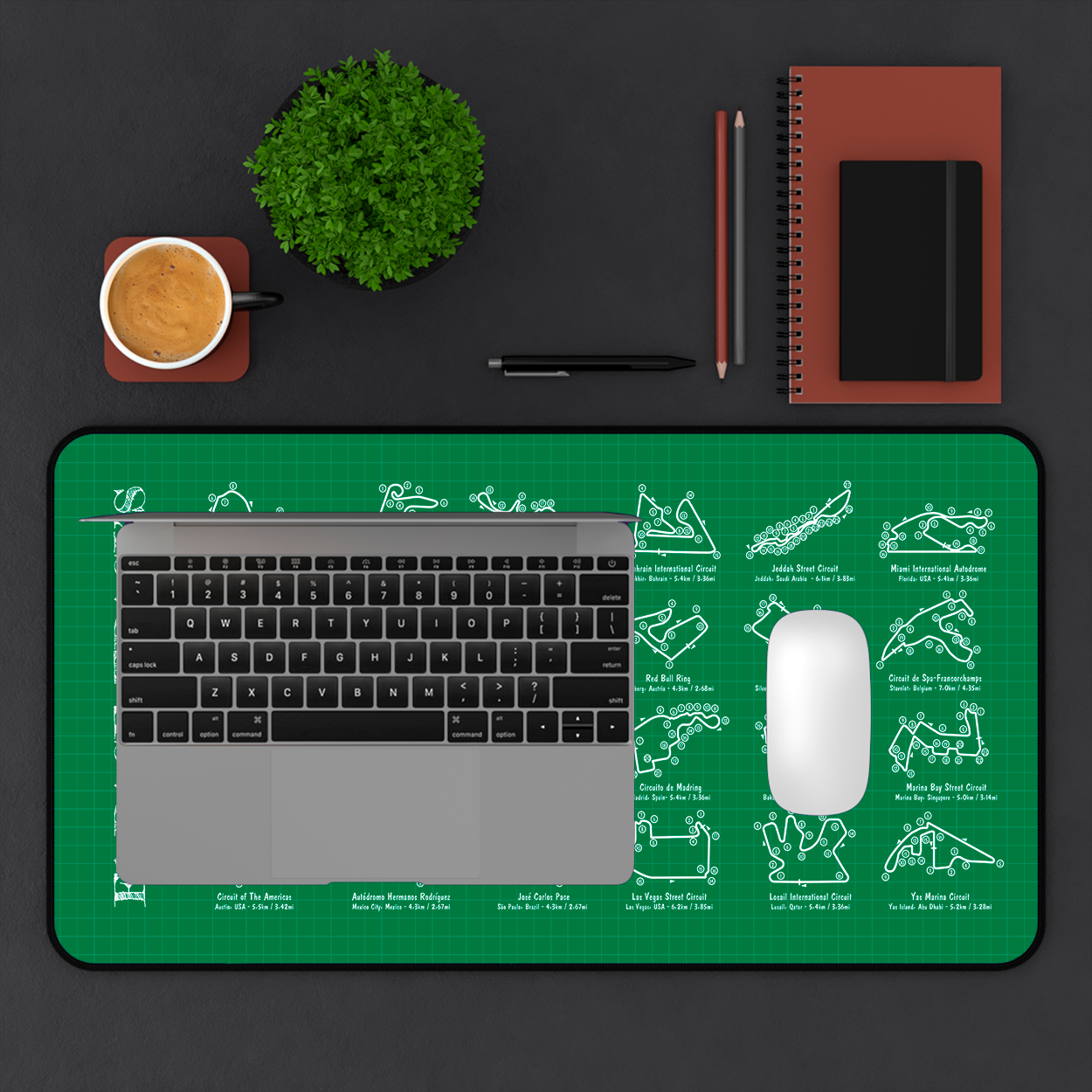 F1 Race Tracks Desk Mat