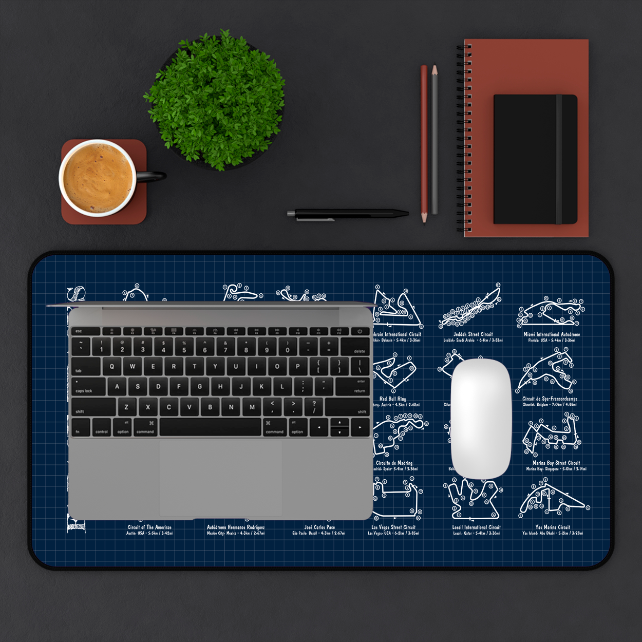 F1 Race Tracks Desk Mat