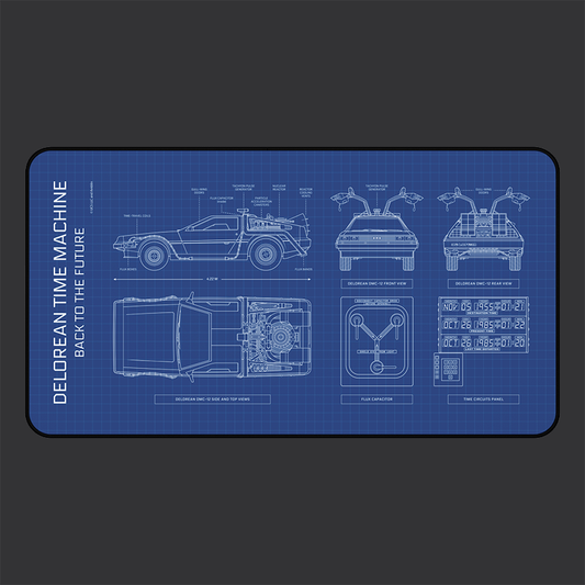 DeLorean Back to the Future Desk Mat