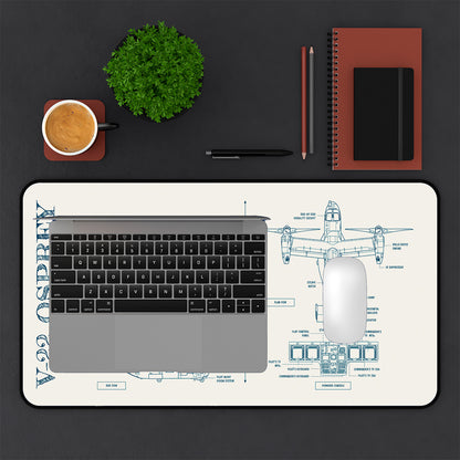 V-22 Osprey: Tilt-Rotor Military Aircraft Desk Mat