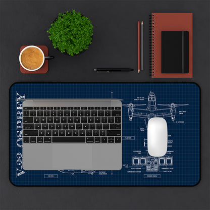 V-22 Osprey: Tilt-Rotor Military Aircraft Desk Mat