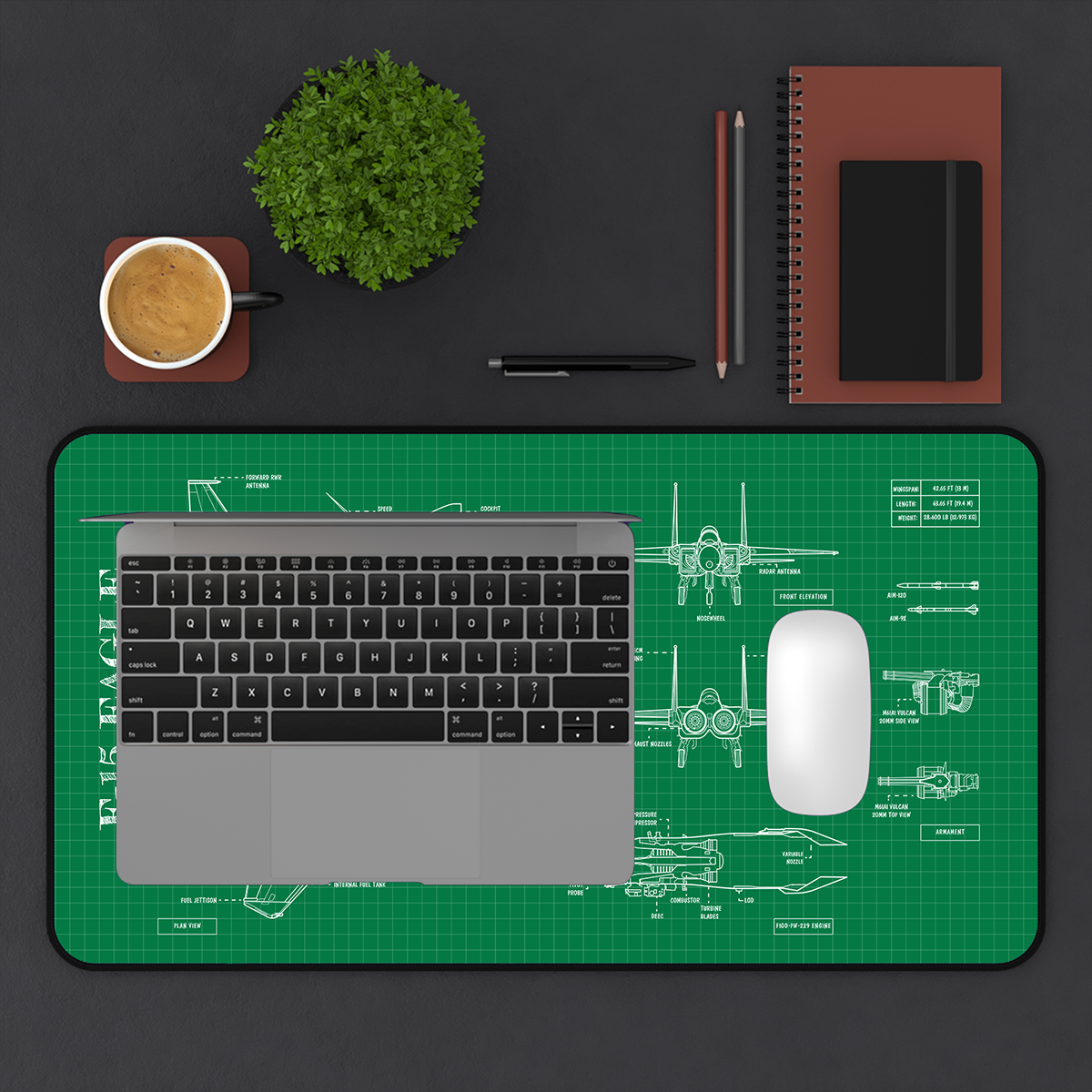 F-15 Blueprint Desk Mat