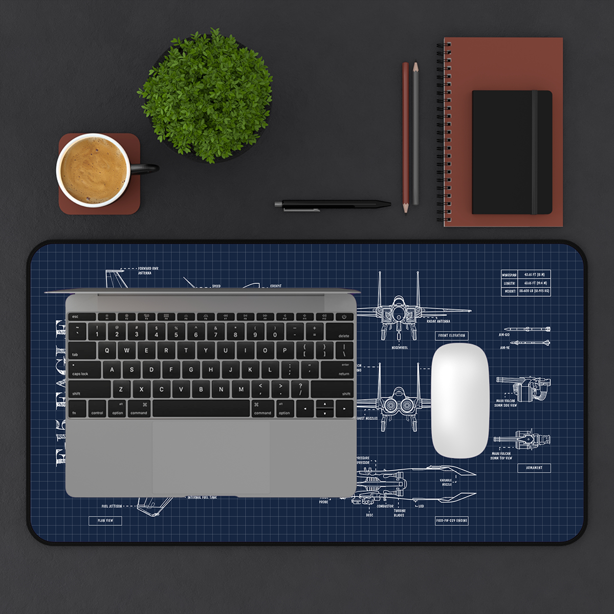 F-15 Blueprint Desk Mat