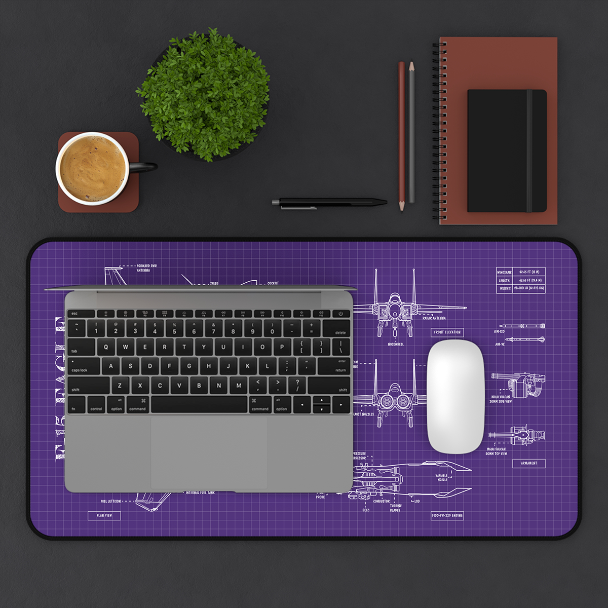 F-15 Blueprint Desk Mat