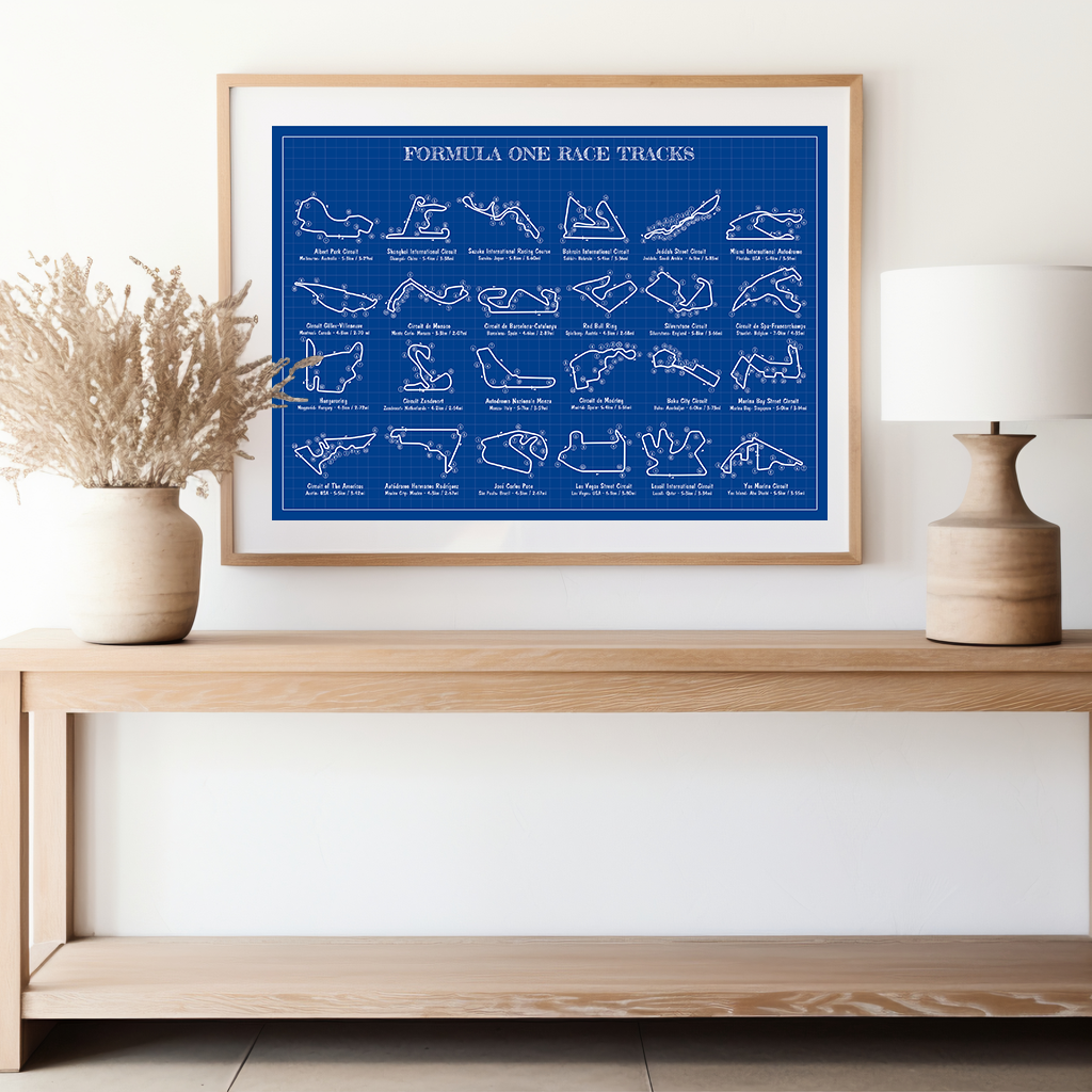 F1 Race Tracks Poster